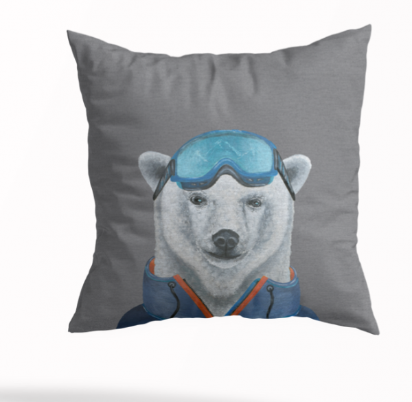 Coussin Ours lunettes