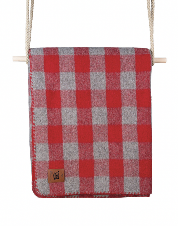 COUVERTURE BAOU ROUGE 220X260CM 100% LAINE