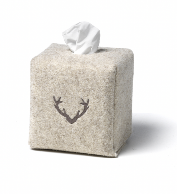 BOITE CARRÉ  KLEENEX LAINE CERF BEIGE