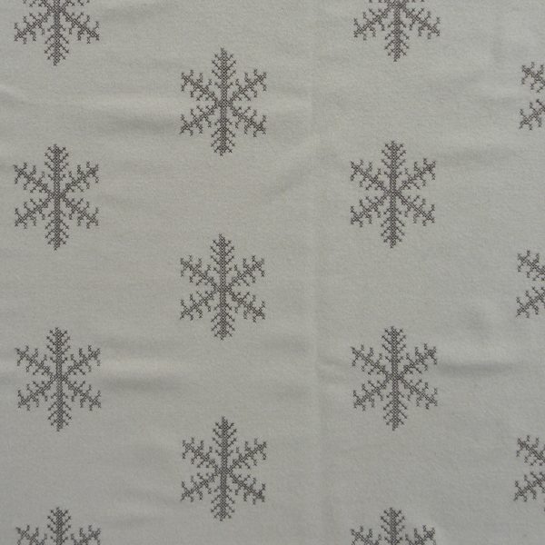 RIDEAU LAINE FLOCON BRODE BEIGE 140X250CM