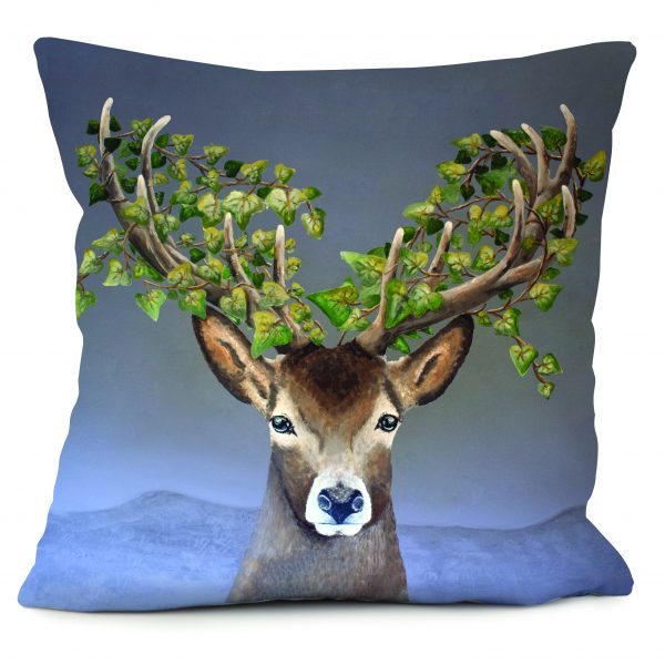 Coussin Cerf Fleuri