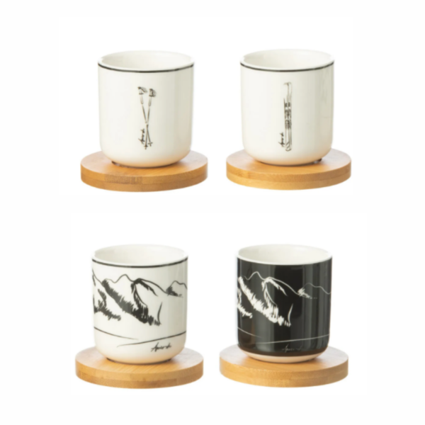B/4 TASSE CAF+SS-TAS NOI/BLA (5.7X5.7X6.4CM)