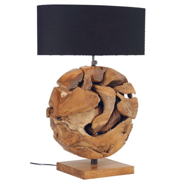 LAMPE BASE CIRCULAIRE EN TECK RECYCLE 250V 50HZ