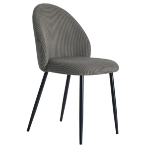 Chaise velours côtelé gris