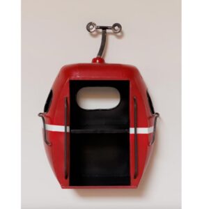 Etagère télécabine rouge mural
