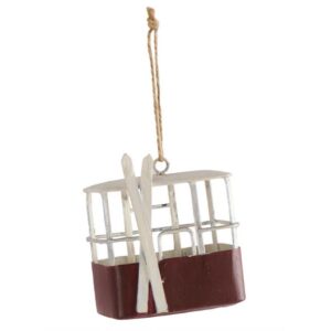 TELECABINE EN METAL ROUGE ET BLANC A SUSPENDRE 7X8X4 CMPUREetDESIGNM