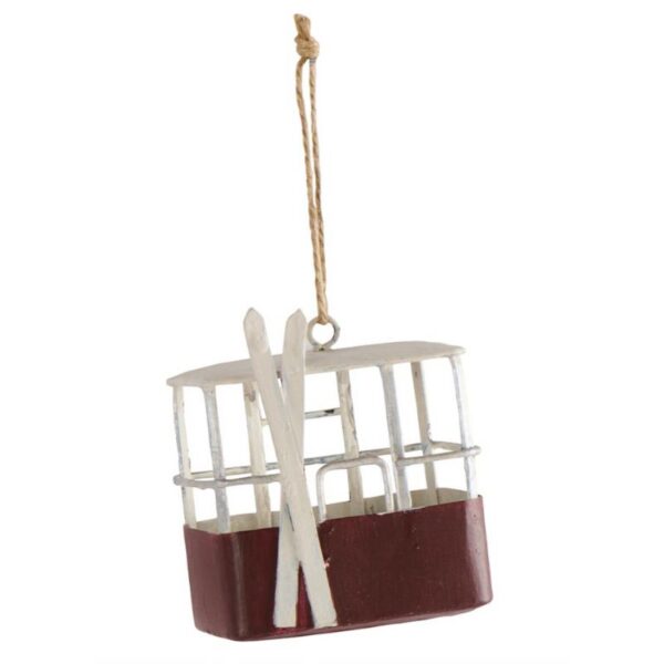 TELECABINE EN METAL ROUGE ET BLANC A SUSPENDRE 7X8X4 CMPUREetDESIGNM