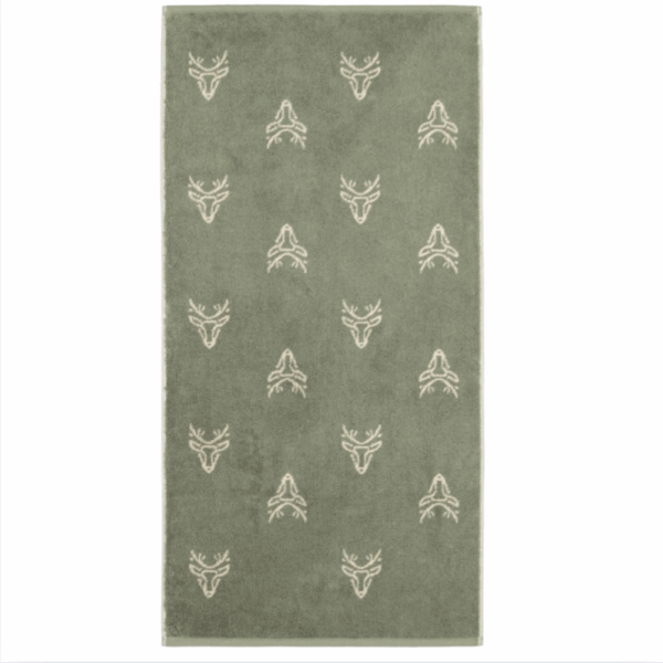 Serviette de bain éponge Cerf kaki