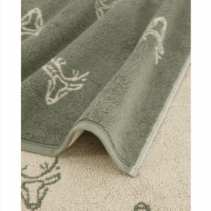 Serviette de bain éponge Cerf kaki – Image 2