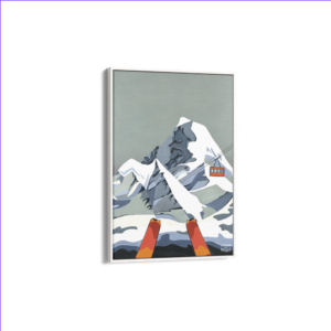Toile Caisse Américaine Blanc Ski Montagne
