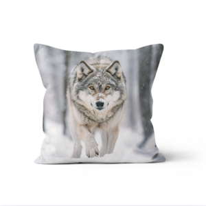 Coussin Loup Neige