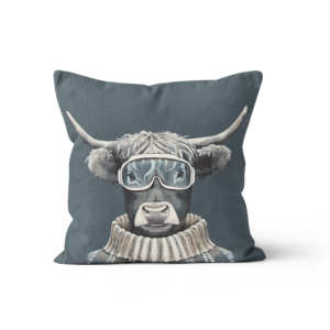 Coussin Velours Vache Ski