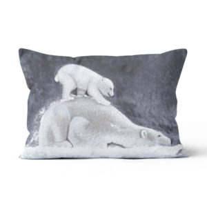 Coussin Velours Ours Couche