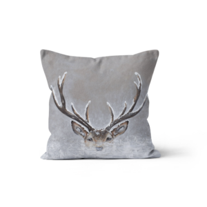 Coussin Velours Cerf Brume