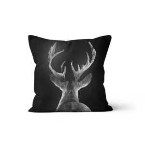 Coussin Velours Cerf Dos Tradi B&W