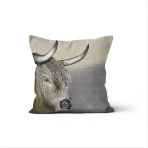 Coussin Velours Vache Higland