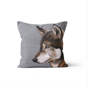 Coussin Velours Loup