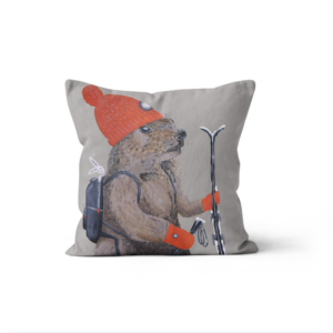 Coussin Velours Marmotte Rando