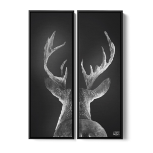 Toile Caisse Américaine Noir Cerf Dos Tradi B&W x 2