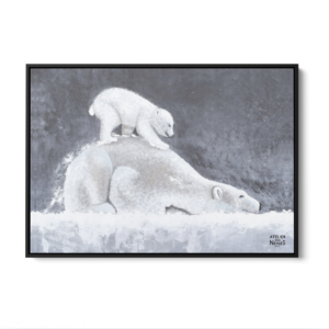 Toile Caisse Américaine Noir Ours Couche