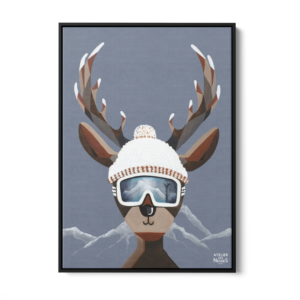 Toile Caisse Américaine Noir Cerf La Clusaz