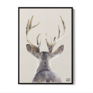Toile Caisse Américaine Noir Cerf Dos Tradi