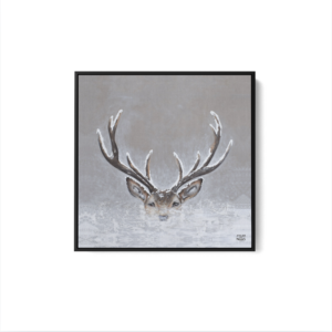 Toile Caisse Américaine Noir Cerf Brume