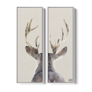 Toile Caisse Américaine Blanc Duo Cerf Dos Tradi