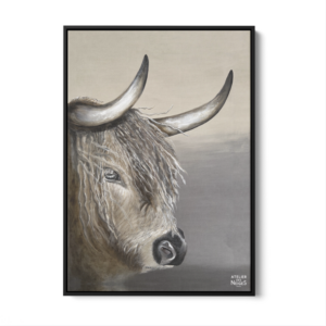 Toile Caisse Américaine Noir Vache Higland
