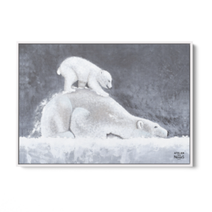 Toile Caisse Américaine Blanc Ours Couche