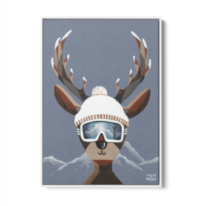 Toile Caisse Américaine Blanc Cerf La Clusaz