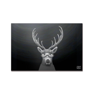 Tapis Vinyle Int/Ext Cerf Lunettes B&W