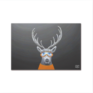 Tapis Vinyle Int/Ext Cerf Lunettes Gris Foncé