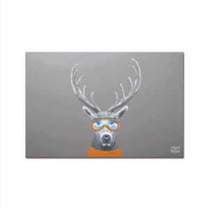 Tapis Vinyle Int/Ext Cerf Lunettes Gris Clair