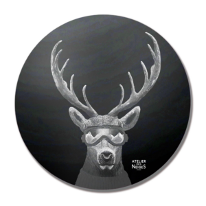 Set De Table Vinyle Cerf Lunettes B&W