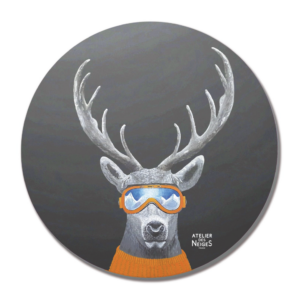 Set De Table Vinyle Cerf Lunettes Gris Foncé