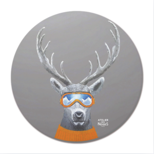 Set De Table Vinyle Cerf Lunettes Gris Clair