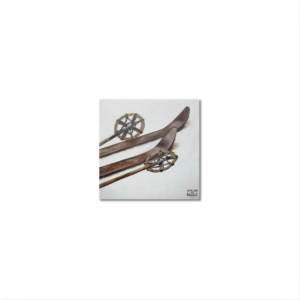 Sous-Verres Vinyle Vieux Skis x 6