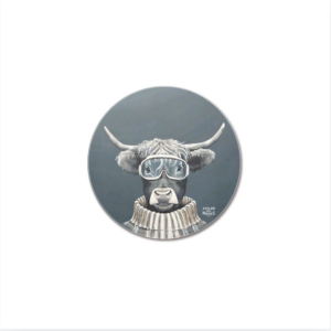 Sous-Verres Vinyle Vache Ski x 6