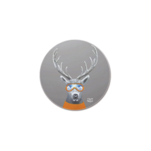 Sous-Verres Vinyle Cerf Lunette Gris Clair x 6
