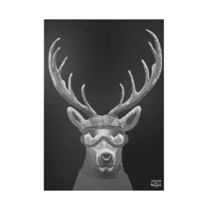 Toile Velours Cerf Lunette B&W