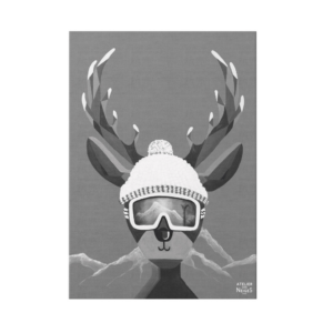 Toile Velours Cerf La Clusaz B&W