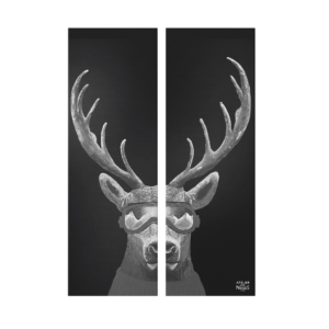 Toile Velours Duo Cerf Lunettes B&W